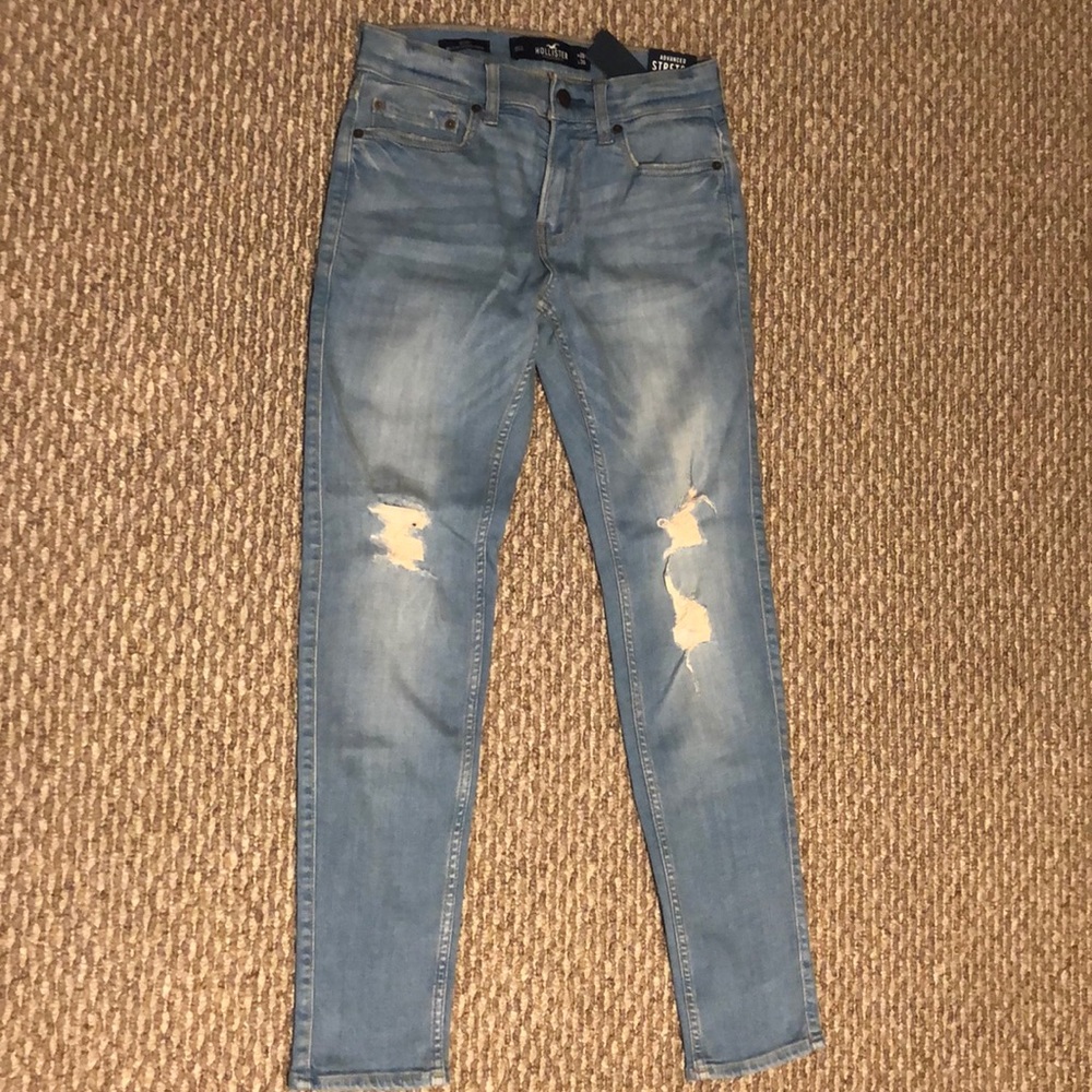 Light Blue Skinny Jeans with rips Size 28x30